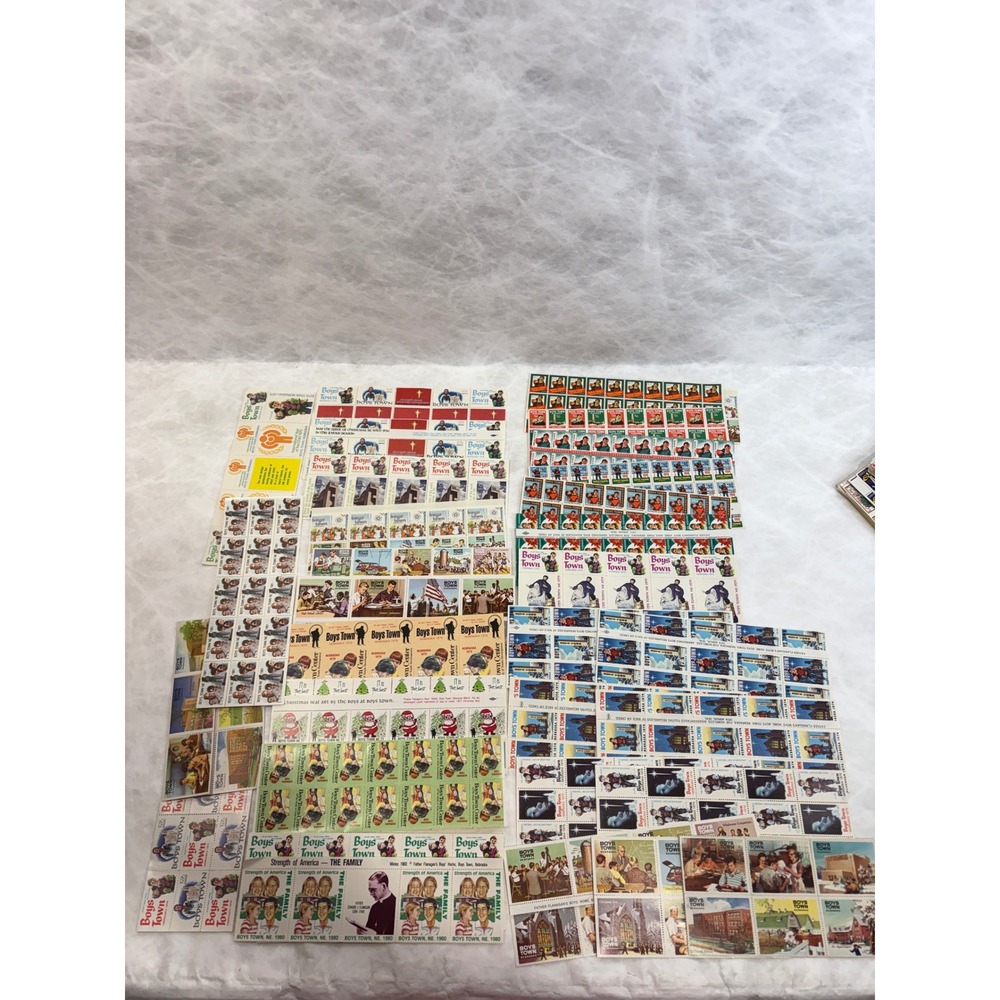 Vintage Christmas Seals Boys Town Charity Stamp Sheets Lot 100+ American Lung - Picture 16 of 16